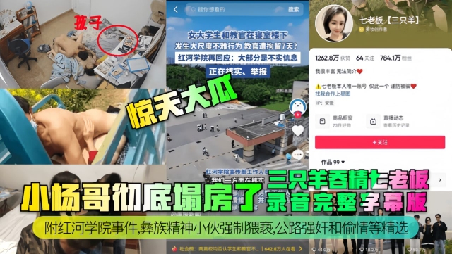 【惊天大瓜】小杨哥彻底塌房了三只羊吞精齐老板录音完整字幕版